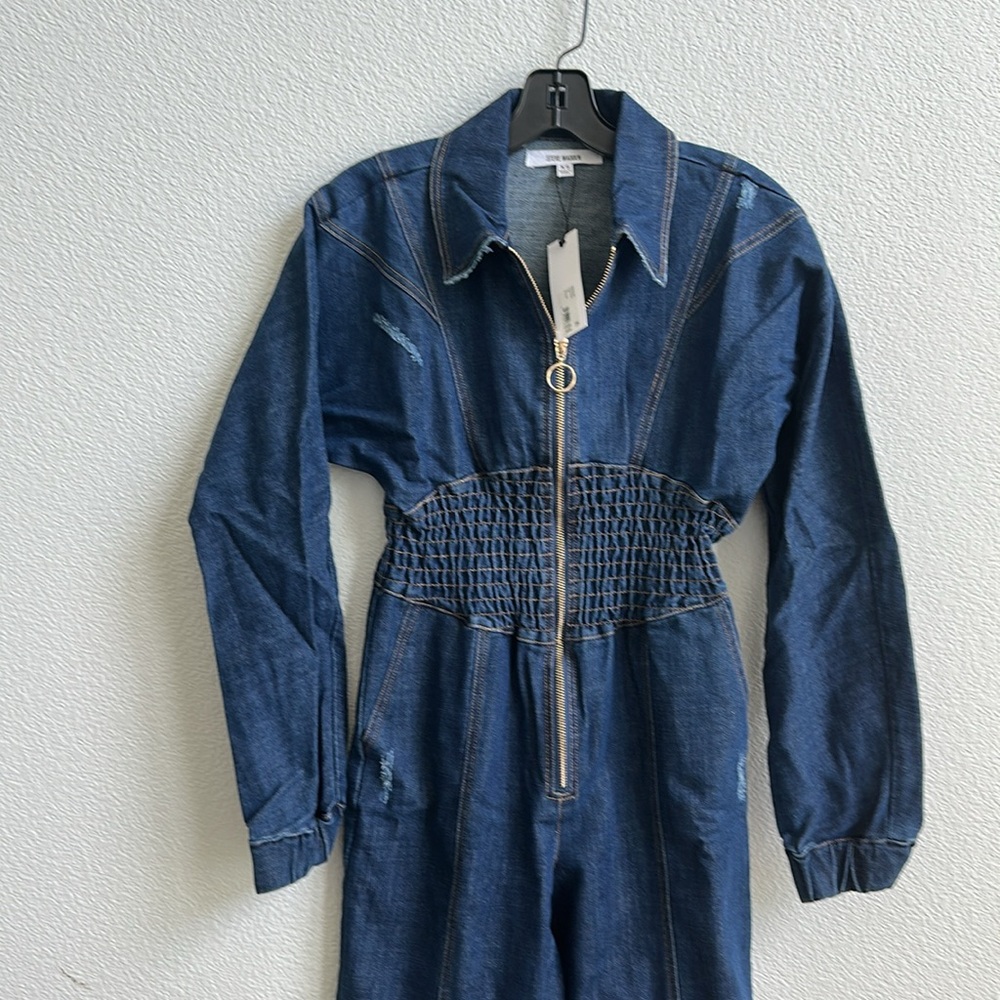 Steve Madden Denim Jumper Long Sleeved NWT - Picture 3 of 8